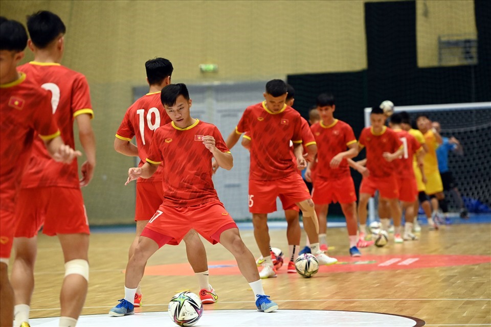 Tuyển futsal Việt Nam chuẩn bị chạm trán với Panama. Ảnh: VFF