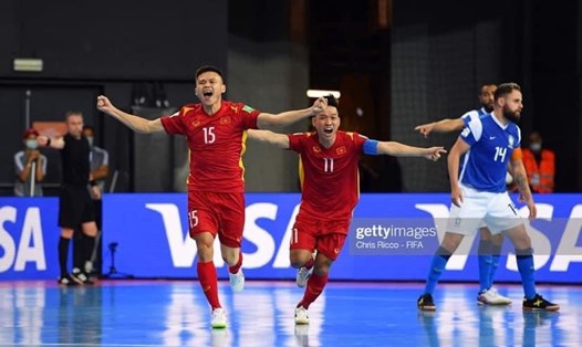 Tuyển Việt Nam có bàn thắng đầu tiên tại FIFA futsal World Cup 2021. Ảnh Getty