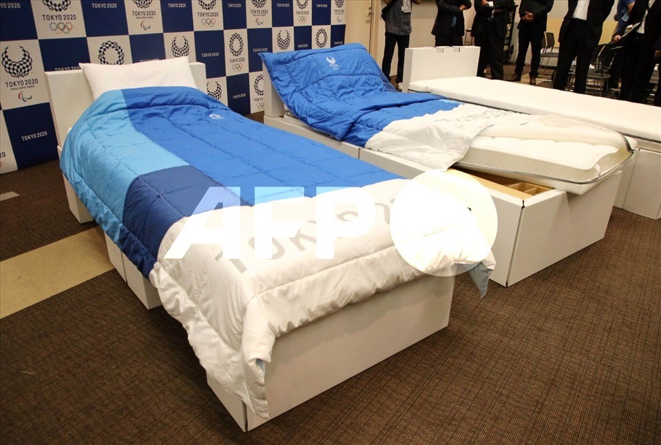 Giường Olympic Tokyo 2020 sẽ được chuyển sang dùng cho bệnh nhân COVID-19. Ảnh: AFP