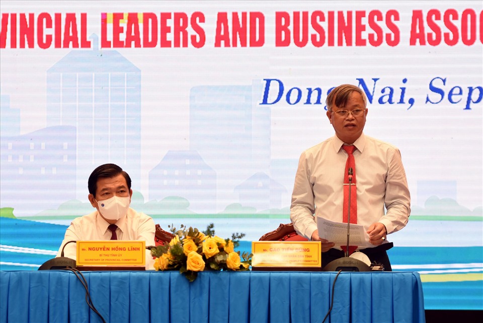 Ông Cao Tiến Dũng - Chủ tịch tỉnh Đồng Nai tại buổi gặp gỡ doanh nghiệp FDI ngày 18.9. Ảnh: Hà Anh Chiến