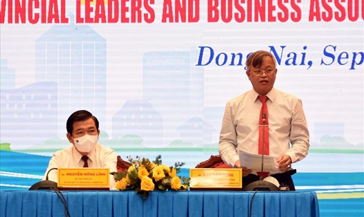 Ông Cao Tiến Dũng - Chủ tịch tỉnh Đồng Nai tại buổi gặp gỡ doanh nghiệp FDI ngày 18.9. Ảnh: Hà Anh Chiến