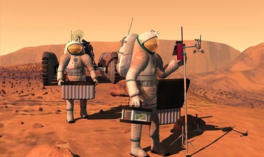 Con người có thể lên sao Hỏa trong vòng 20-30 năm nữa theo dự báo của nhà khoa học Mỹ. Ảnh mô phỏng của NASA