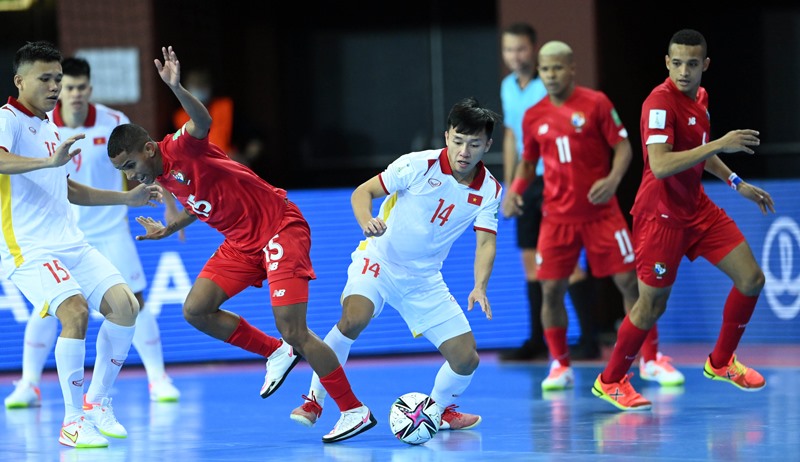 Đội tuyển futsal Việt Nam trong chiến thắng trước Panama. Ảnh: VFF