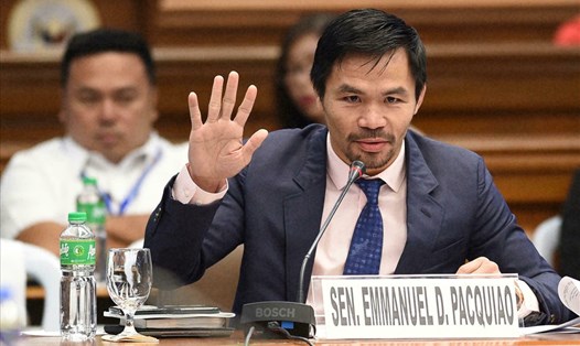 Không chỉ là võ sĩ, Manny Pacquiao còn giữ vai trò Thượng nghị sĩ trong đảng PDP-Laban. Ảnh: AFP