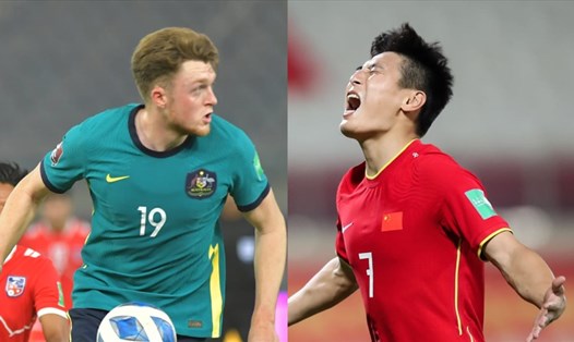 Tuyển Trung Quốc (phải) không được đánh giá cao bằng Australia ở trận ra quân vòng loại World Cup 2022. Ảnh: AFC.