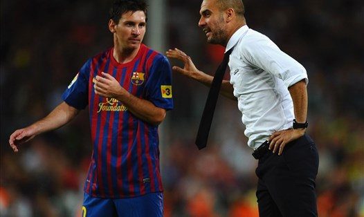 Pep Guardiola đã có giai đoạn rất thành công ở Barcelona cùng Lionel Messi. Ảnh: AFP