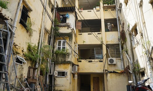 Khu chung cư ngõ 168 Lê Duẩn (Kiến An, Hải Phòng) thuộc nhóm chung cư có cấp độ nguy hiểm cao, được thành phố phê duyệt cải tạo từ năm 2016. Ảnh Đặng Luân