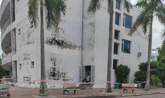 Khu vực nơi tìm thấy thi thể bệnh nhân tại Trung tâm Y tế huyện Kim Thành (Hải Dương). Ảnh CTV