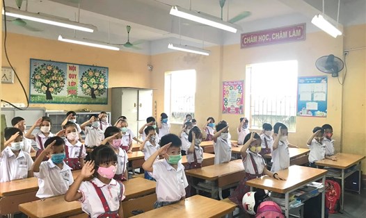 Học sinh 3 cấp ở xã Gia Xuyên (TP.Hải Dương, tỉnh Hải Dương) tạm dừng đến trường từ 23.9 để phòng, chống dịch COVID-19. Ảnh Trường tiểu học Gia Xuyên