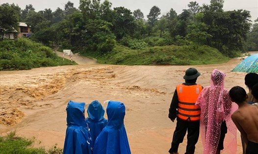 Ảnh hưởng bão số 5, vào ngày 10.9, nhiều cầu tràn ở huyện Hướng Hóa, tỉnh Quảng Trị bị ngập. Ảnh: HT.