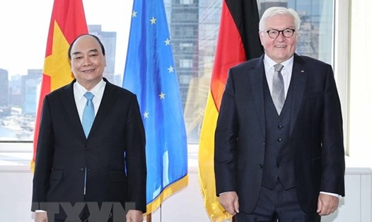 Chủ tịch nước Nguyễn Xuân Phúc và Tổng thống Đức Frank-Walter Steinmeier. Ảnh: TTXVN