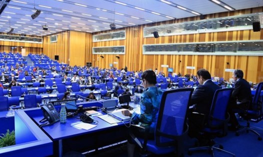 Phiên họp Đại hội đồng IAEA khóa 65 tại Vienna, Áo. Ảnh: IAEA.org