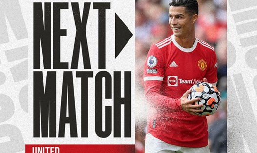 Trang chủ "Quỷ đỏ" đã đăng hình Ronaldo để khởi động cho trận gặp Villa. Ảnh: Manchester United.