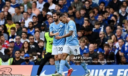 Gabriel Jesus mang về 3 điểm cho Man City. Ảnh: AFP