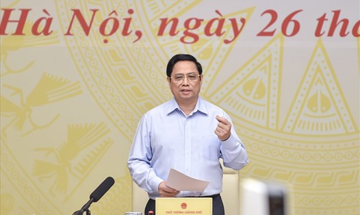 Thủ tướng Chính phủ Phạm Minh Chính phát biểu tại Hội nghị. Ảnh Nhật Bắc