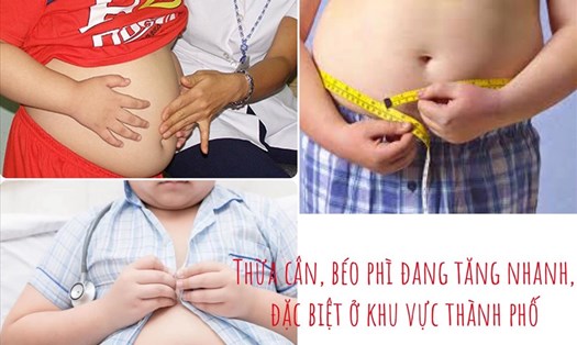 Tỉ lệ trẻ em thừa cân, béo phì ở mức cao. Đồ họa: Hương Giang
