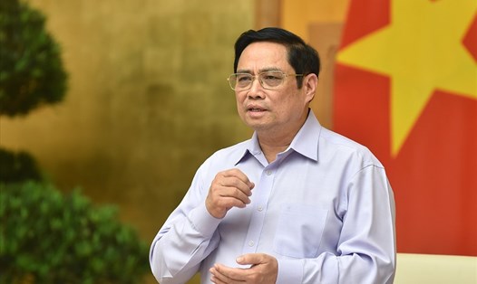 Thủ tướng Phạm Minh Chính kết luận hội nghị đẩy nhanh giải ngân vốn đầu tư công. Ảnh: Nhật Bắc