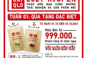 UNIQLO mở cửa trở lại các cửa hàng tại Hà Nội từ ngày 29.9.2021