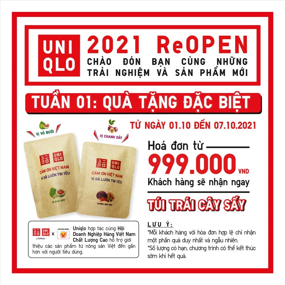 UNIQLO mở cửa trở lại các cửa hàng tại Hà Nội từ ngày 29.9.2021 UNIQLO mở cửa trở lại các cửa hàng tại Hà Nội từ ngày 29.9.2021