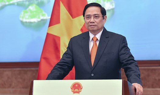 Thủ tướng Phạm Minh Chính nhấn mạnh, Việt Nam sẵn sàng cùng các nước xây dựng khung pháp lý phù hợp, giúp kinh tế số phát triển mạnh mẽ, đóng góp và hài hòa với lợi ích chung của toàn xã hội. Ảnh: VGP