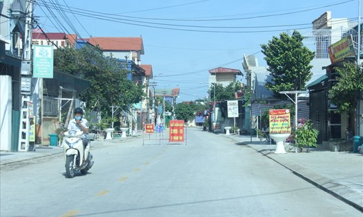 Chốt kiểm soát dịch tại xã Hoằng Thái, huyện Hoằng Hoá, Thanh Hoá. Ảnh: X.H