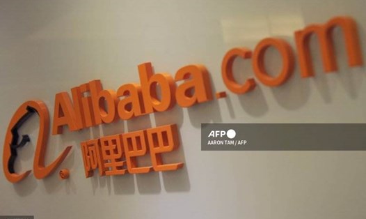 Logo của đế chế thương mại điện tử Trung Quốc Alibaba. Ảnh: AFP