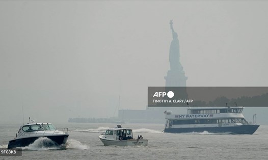 Khung cảnh ở New York trong bối cảnh chất lượng không khí bị ảnh hưởng bởi cháy rừng ở ven biển phía tây. Ảnh: AFP