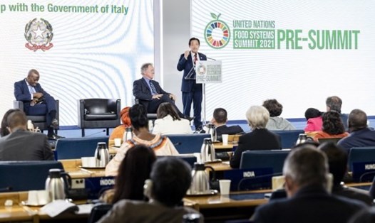 Qu Dongyu - Tổng giám đốc của Tổ chức Nông lương Liên Hợp Quốc có trụ sở tại Rome, Italia phát biểu trong một sự kiện ngày 28.9. Ảnh: Tân Hoa Xã