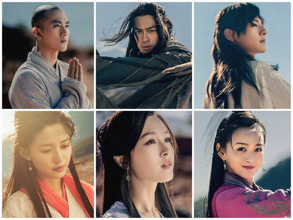 Dàn sao trong phim "Thiên long bát bộ" phiên bản 2021. Ảnh: Xinhua.