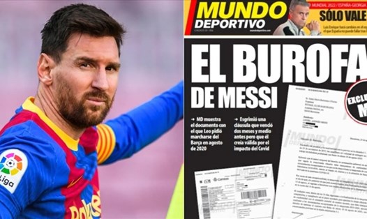 Mundo Deportivo lần đầu tiên công bố đầy đủ bản burofax Lionel Messi gửi Ban lãnh đạo Barcelona 1 năm trước. Ảnh: MD