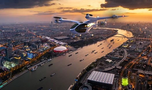 Taxi bay của Trung Quốc sẽ biến giấc mơ đi lại trên không trong đô thị trở thành hiện thực vào năm 2024. Ảnh: Shanghai TCab Technology Co