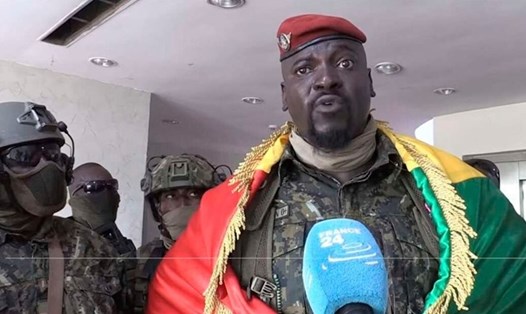 Người lãnh đạo cuộc đảo chính Mamady Doumbouya. Ảnh: AFP