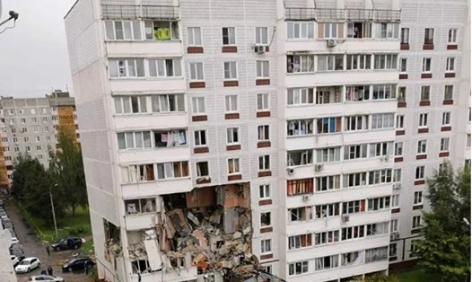 Hiện trường vụ nổ khí gas tại tòa nhà chung cư 9 tầng ở Nga. Ảnh: Russian Emergency Ministry