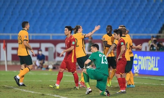 Trận đấu giữa đội tuyển Việt Nam và đội tuyển Australia tối 7.9. Nguồn: VFF