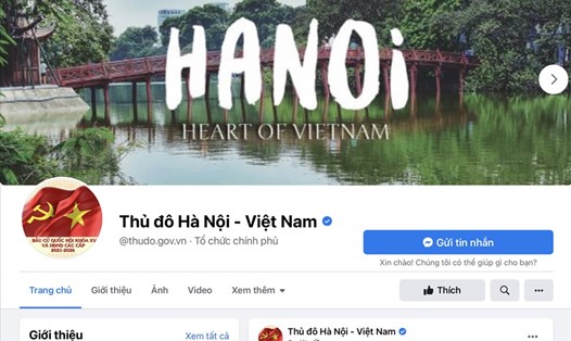 Fanpage chính thức của Hà Nội theo Sở TTTT Hà Nội. Ảnh chụp màn hình