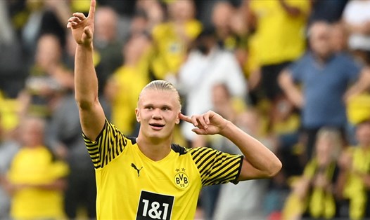 Không chỉ Dortmund mà cả Erling Haaland cũng đã sẵn sàng bắt tay với Real Madrid vào mùa Hè 2022. Ảnh: Bundesliga