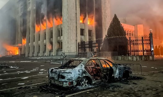 Bạo loạn ở Kazakhstan. Ảnh: AFP