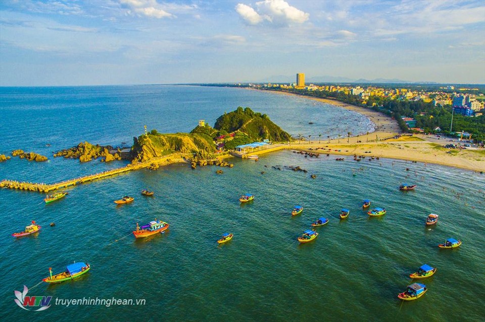 Khu du lịch Cửa Lò kỳ vọng đón hơn 1,5 triệu khách năm 2022. Ảnh: Truyền hình Nghệ An