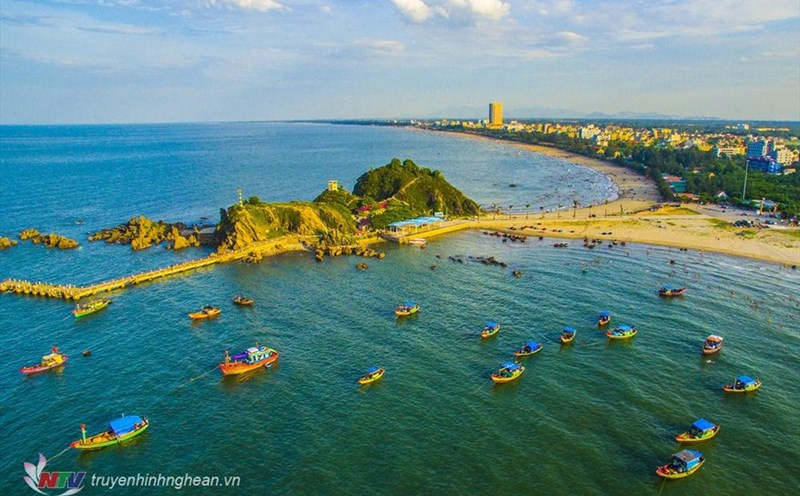 Khu du lịch Cửa Lò kỳ vọng đón hơn 1,5 triệu khách năm 2022. Ảnh: Truyền hình Nghệ An