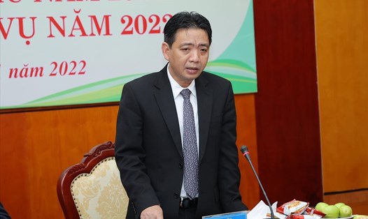 Thứ trưởng Bộ VHTTDL - Hoàng Đạo Cương tham dự Hội nghị tổng kết công tác năm 2021 và triển khai công tác năm 2022 của Tổng cục Thể dục Thể thao ngày 13.1. Ảnh: Minh Khánh