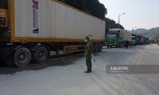 Ngày 11.1.2022, vẫn có 102 xe vận chuyển hàng hóa từ nội địa lên các cửa khẩu nằm trên địa bàn tỉnh Lạng Sơn. Ảnh: Trần Tuấn.