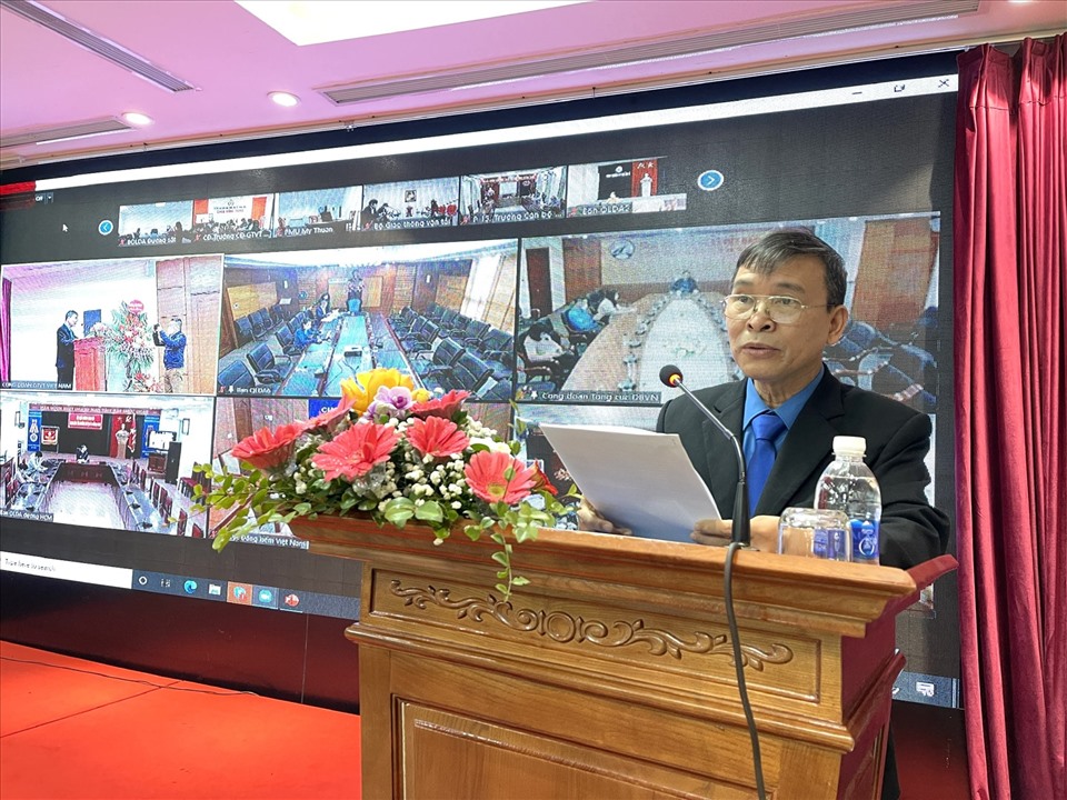 Ông Lê Ngọc Minh - Phó Chủ tịch Công đoàn Giao thông Vận tải Việt Nam phát biểu tại hội nghị. Ảnh: Hà Anh