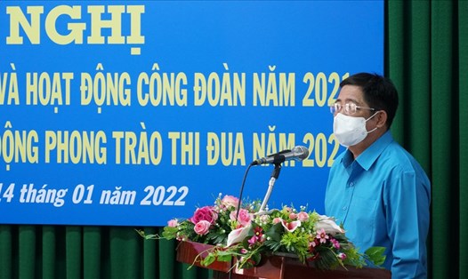 Đồng chí Nguyễn Thanh Sơn - Chủ tịch LĐLĐ tỉnh Sóc Trăng - thông tin về kỳ họp BCH Tổng LĐLĐ Việt Nam vừa qua.