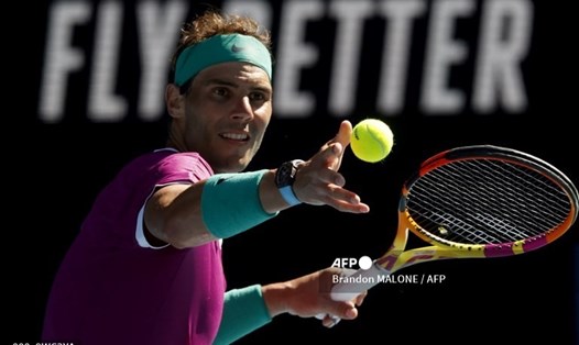 Rafael Nadal đã có trận thắng nhẹ nhàng ở vòng 1 Australian Open 2022. Ảnh: AFP
