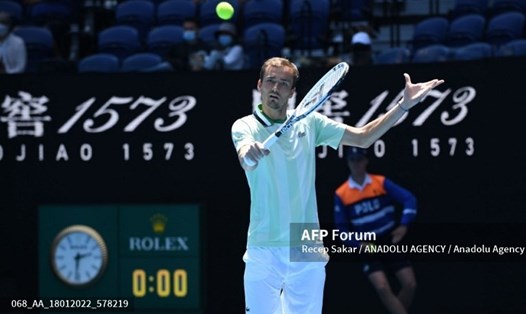 Daniil Medvedev có trận đấu khá nhẹ nhàng và kết thúc chỉ sau 3 set. Ảnh: AFP