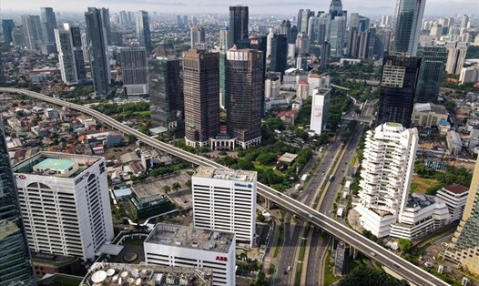 Trung tâm thủ đô Jakarta, Indonesia ngày 1.1.2022. Ảnh: AFP