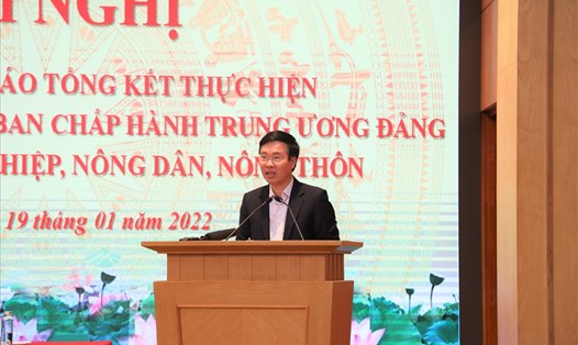 Ông Võ Văn Thưởng, ủy viên Bộ Chính trị, thường trực Ban Bí thư phát biểu tại Hội nghị.