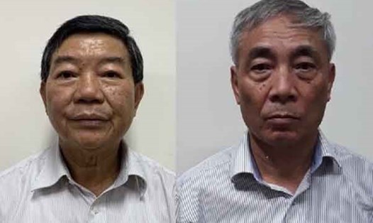 Hai bị can cựu lãnh đạo Bệnh viện Bạch Mai Quốc Anh, Hiền và Thuận (từ trái qua). Ảnh: Bộ Công an