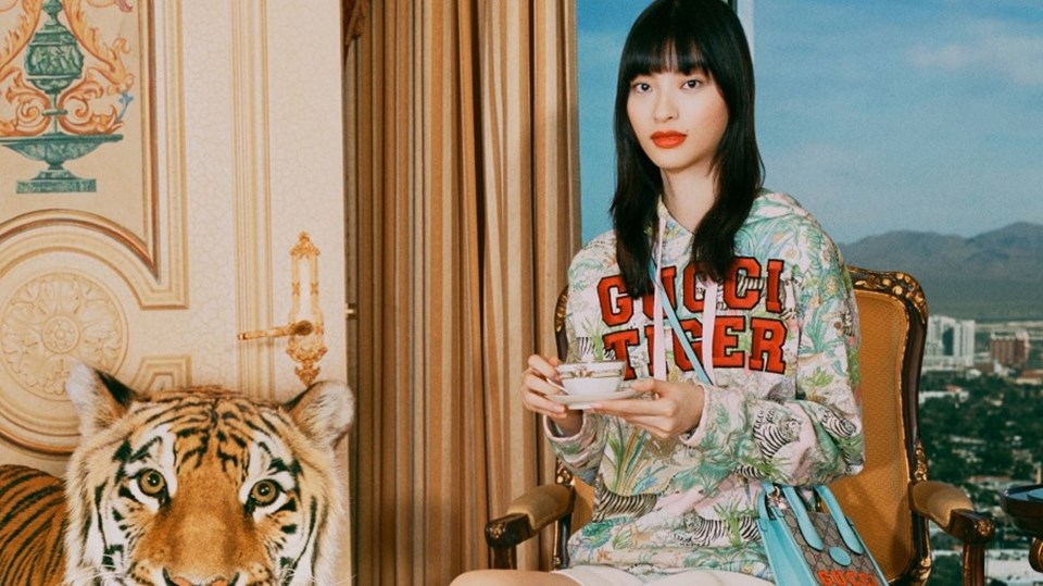 Chiến dịch quảng cáo của Gucci sử dụng hổ thật. Ảnh: Gucci Chiến dịch quảng cáo của Gucci sử dụng hổ thật. Ảnh: Gucci