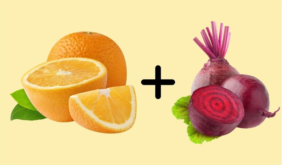 Sinh tố cam củ dền giúp bổ sung sắt cho cơ thể. Đồ họa: Thanh Ngọc